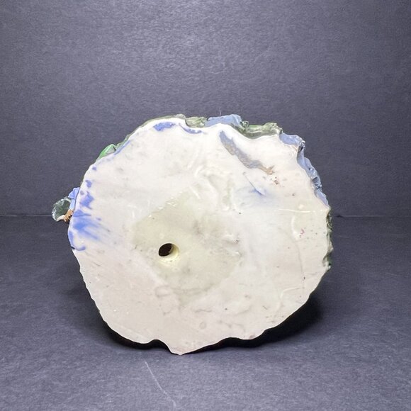 Decorative Rustic Resin Owl Perched on a Tree Stump w/ Floral Basket Figurine 5" - Picture 6 of 6